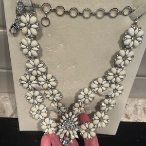 Elegant Floral Necklace with Cream Accents